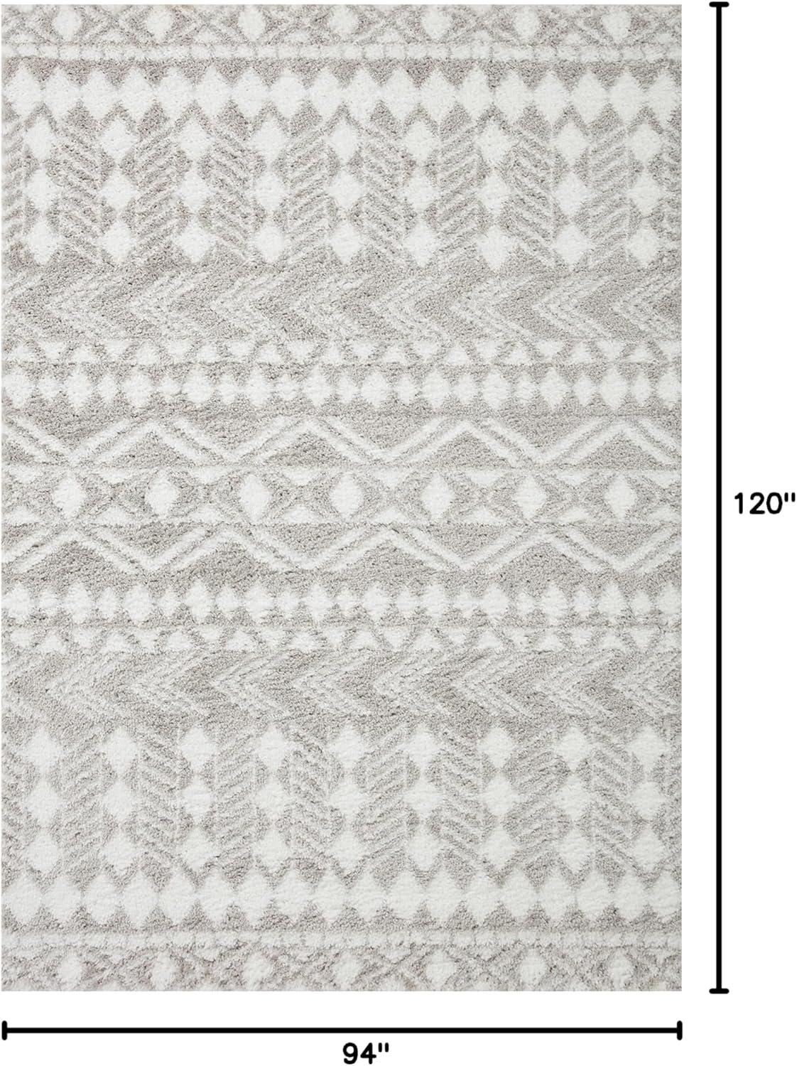 image:imageLoloi Bliss Shag Collection BLS05 GreyWhite 311 x 6 Runner RugGrey Ivory