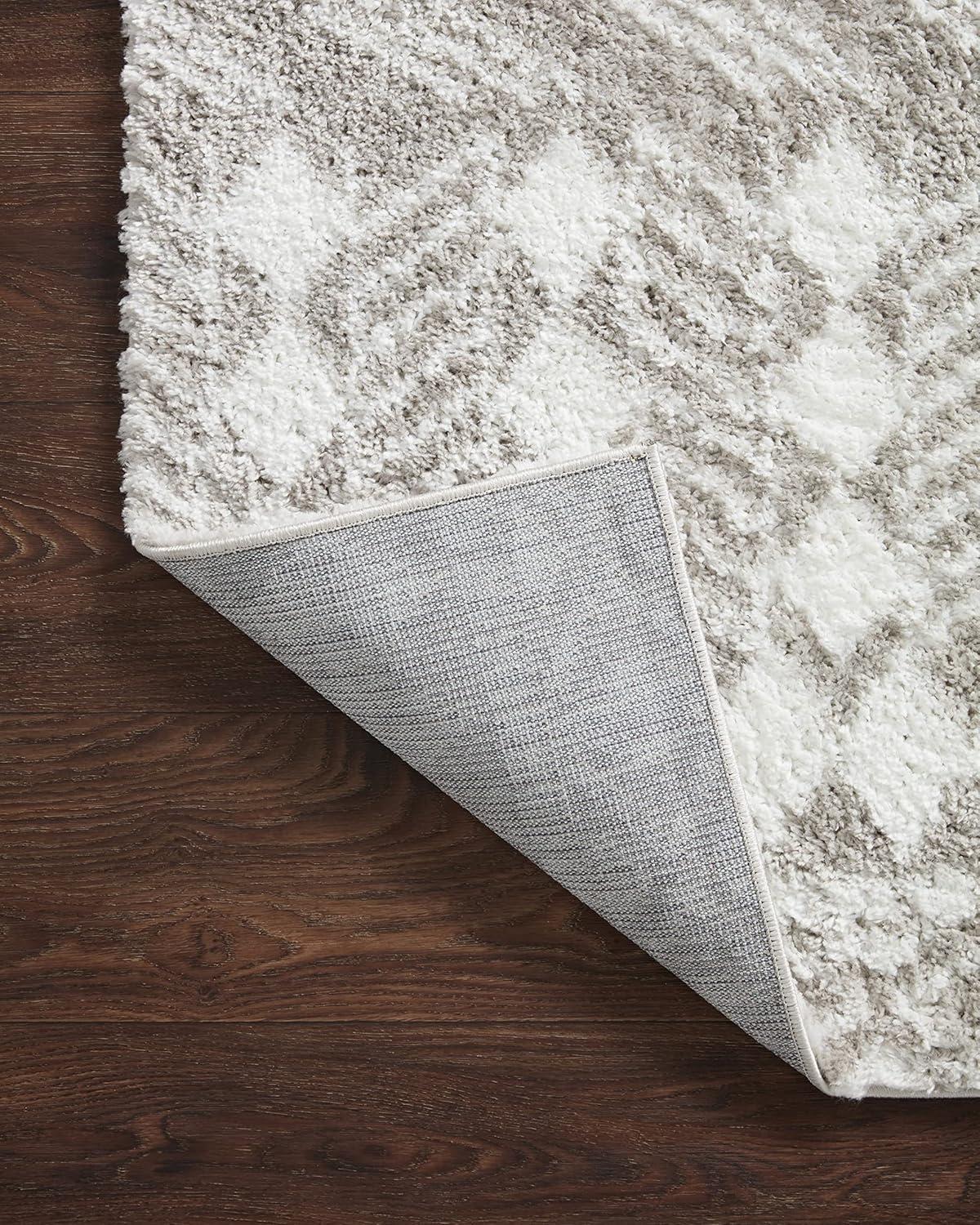 image:imageLoloi Bliss Shag Collection BLS05 GreyWhite 311 x 6 Runner RugGrey Ivory