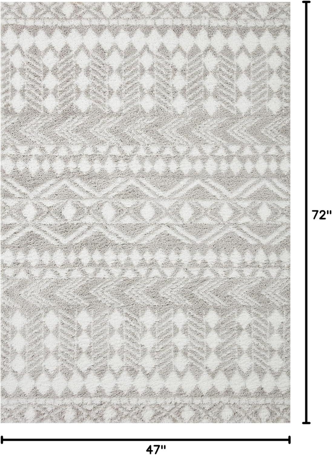 image:imageLoloi Bliss Shag Collection BLS05 GreyWhite 311 x 6 Runner RugGrey Ivory