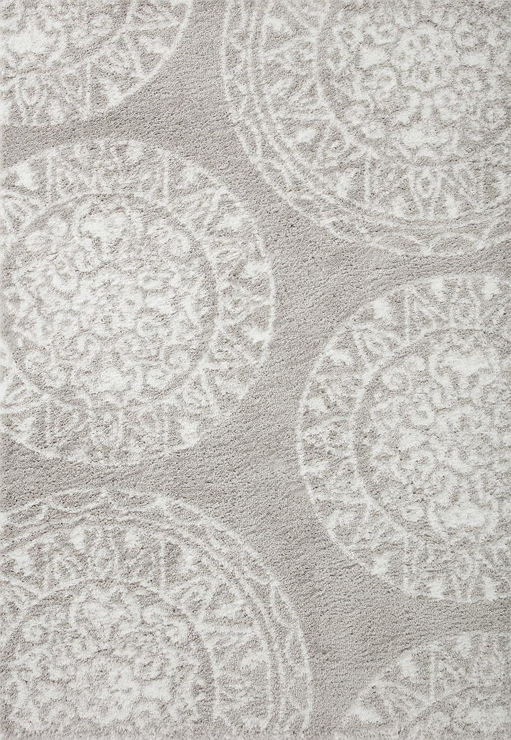 image:imageLoloi Bliss Shag Collection BLS05 GreyWhite 311 x 6 Runner RugPebble White