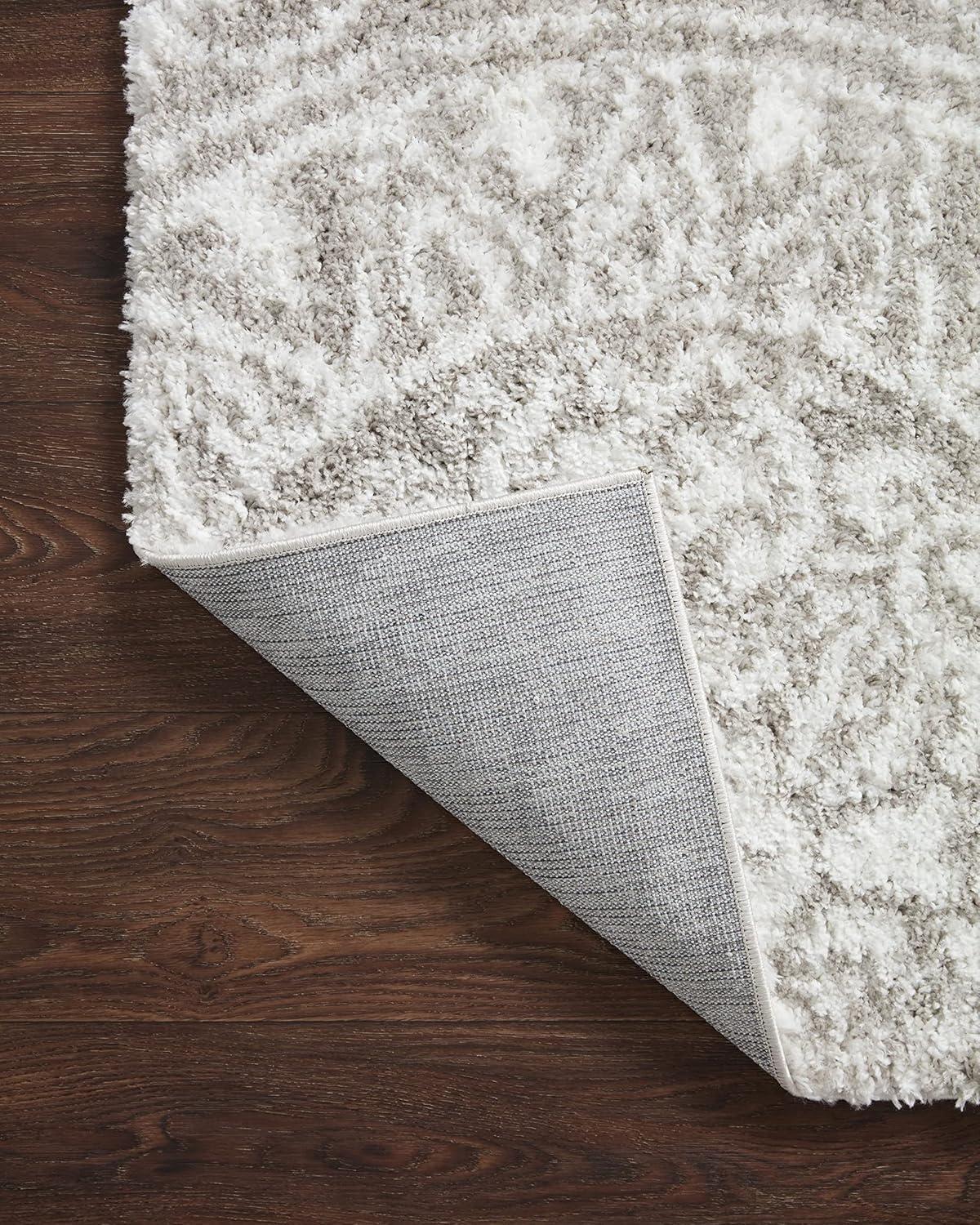 image:imageLoloi Bliss Shag Collection BLS05 GreyWhite 311 x 6 Runner RugPebble White