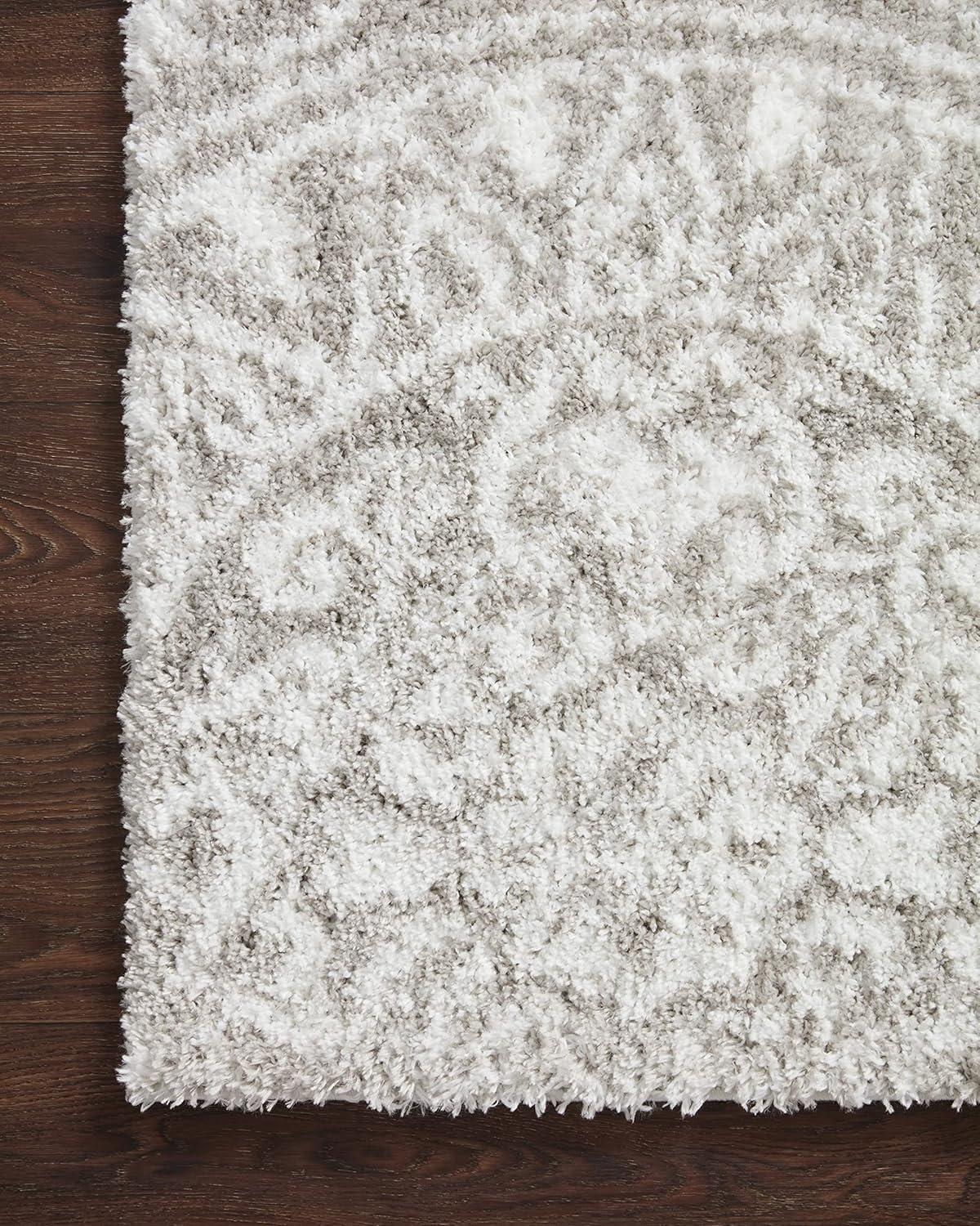 image:imageLoloi Bliss Shag Collection BLS05 GreyWhite 311 x 6 Runner RugPebble White