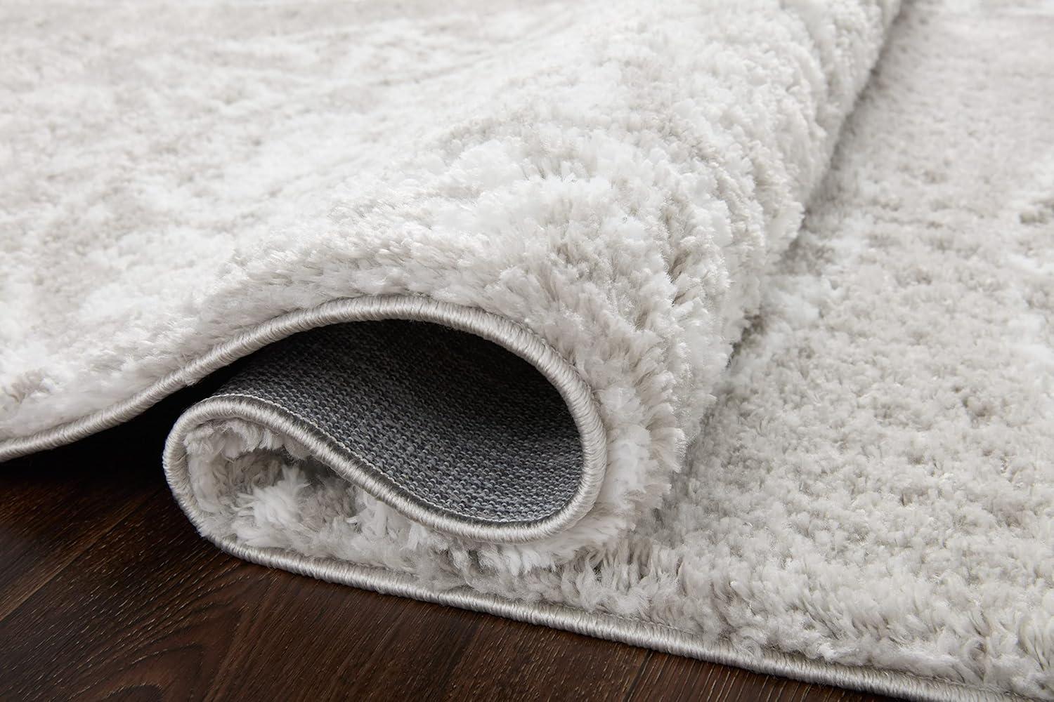 image:imageLoloi Bliss Shag Collection BLS05 GreyWhite 311 x 6 Runner RugPebble White