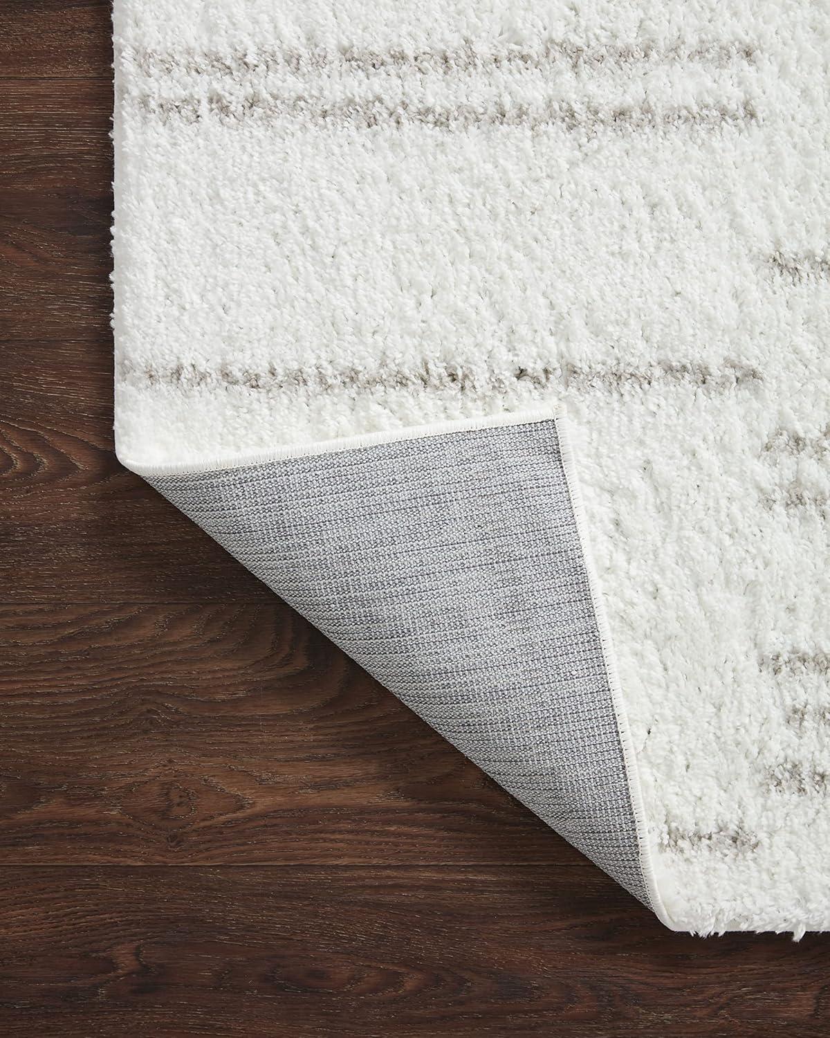 image:imageLoloi Bliss Shag Collection BLS05 GreyWhite 311 x 6 Runner RugWhite Grey