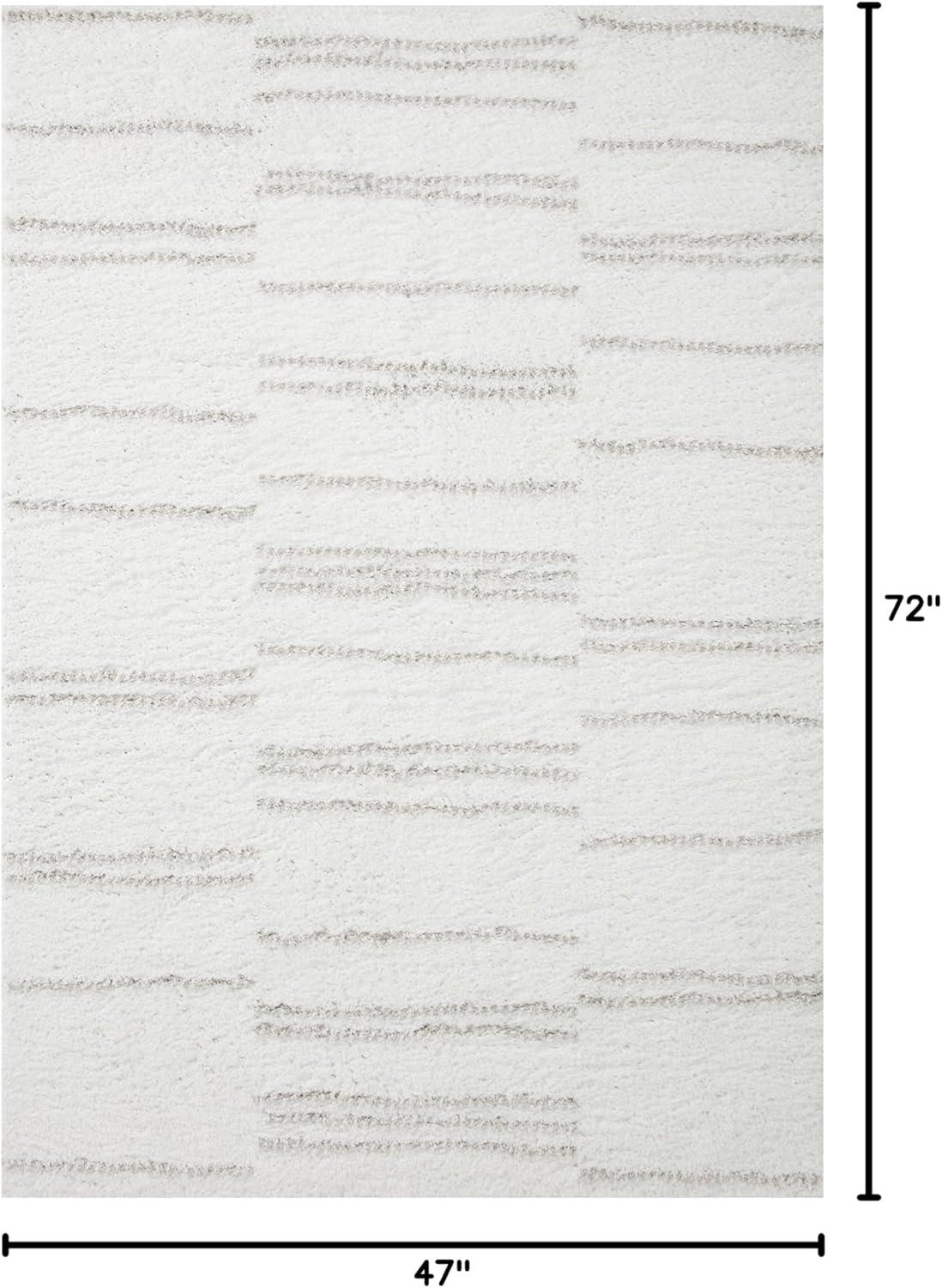 image:imageLoloi Bliss Shag Collection BLS05 GreyWhite 311 x 6 Runner RugWhite Grey