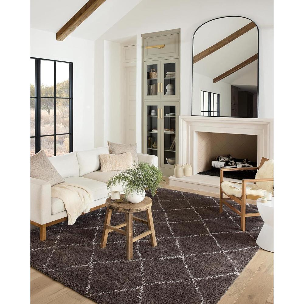 image:imageLoloi Bliss Shag Collection BLS05 GreyWhite 311 x 6 Runner RugBark Grey