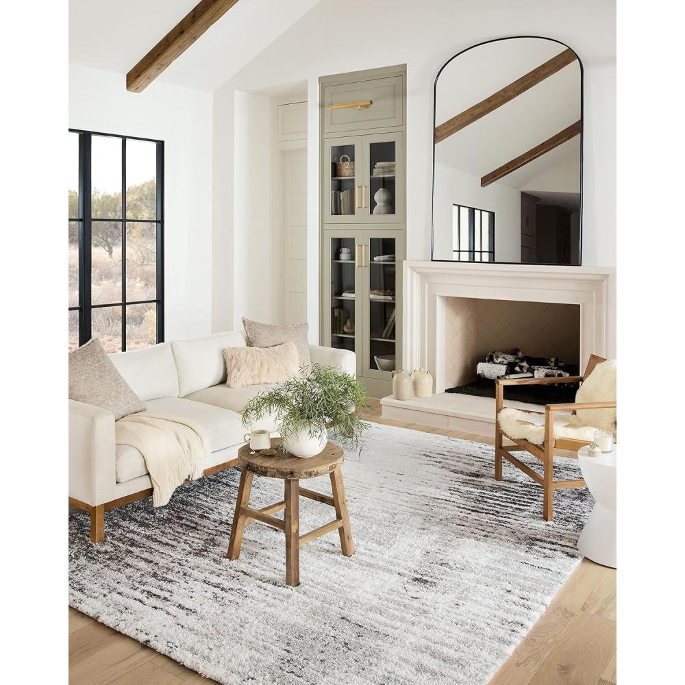 image:imageLoloi Bliss Shag Collection BLS05 GreyWhite 311 x 6 Runner RugGrey Cream