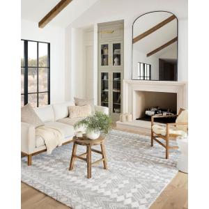 Loloi Bliss Shag Collection BLS-05 Grey/White 3’11” x 6′ Runner Rug(Grey / Ivory)