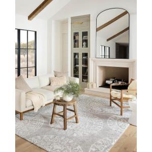Loloi Bliss Shag Collection BLS-05 Grey/White 3’11” x 6′ Runner Rug(Pebble /White)