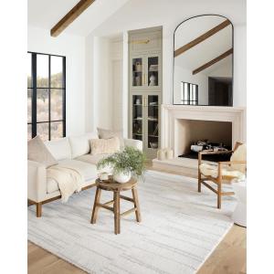 Loloi Bliss Shag Collection BLS-05 Grey/White 3’11” x 6′ Runner Rug(White / Grey)