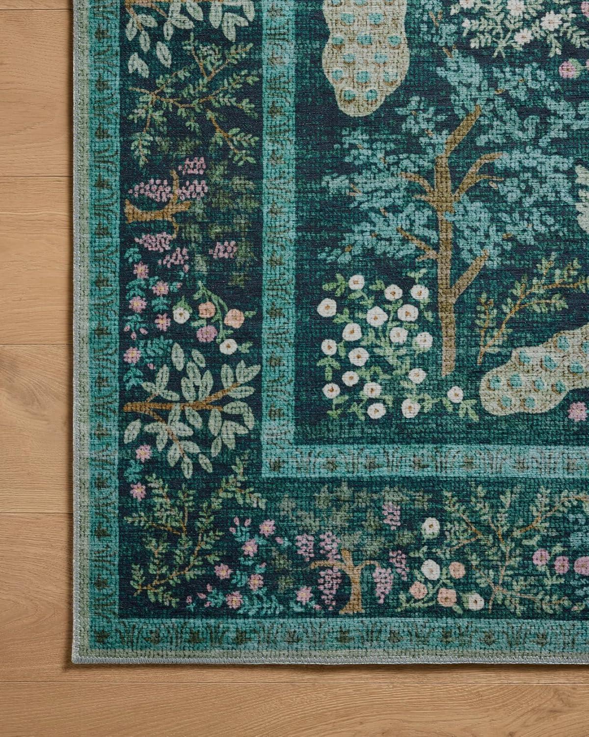 image:imageLoloi Rifle Paper Co Canopy Collection CNP05 Teal 23 x 39 Accent Rug