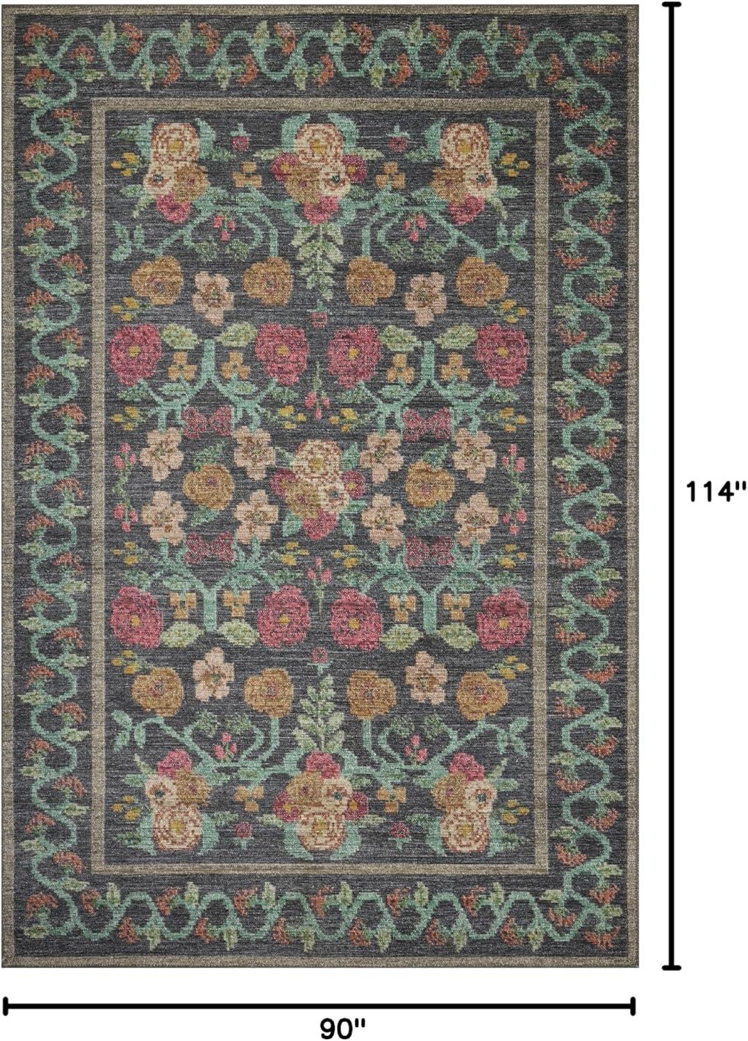 image:imageLoloi Rifle Paper Co Rosa Collection RSA02 Sky 76 x 96 Area RugBlack