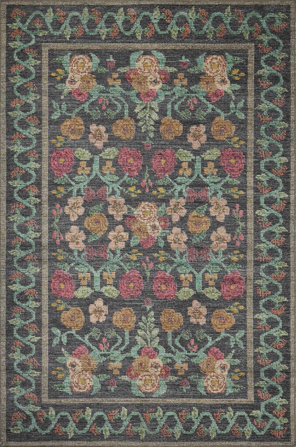 image:imageLoloi Rifle Paper Co Rosa Collection RSA02 Sky 76 x 96 Area RugBlack