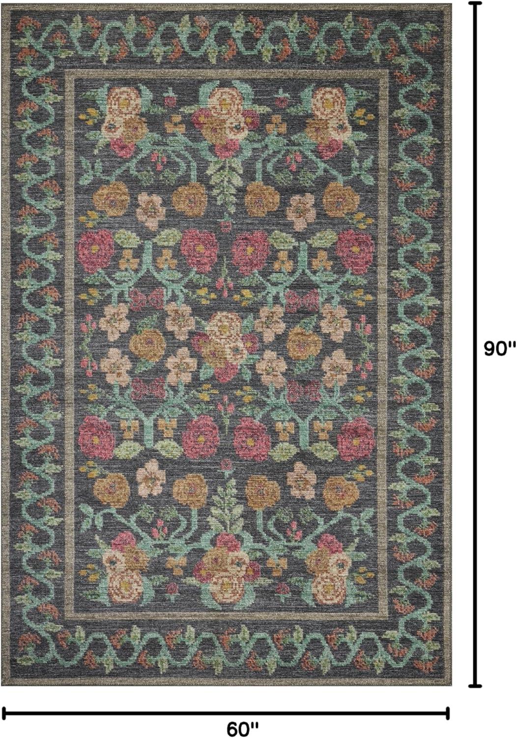 image:imageLoloi Rifle Paper Co Rosa Collection RSA02 Sky 76 x 96 Area RugBlack