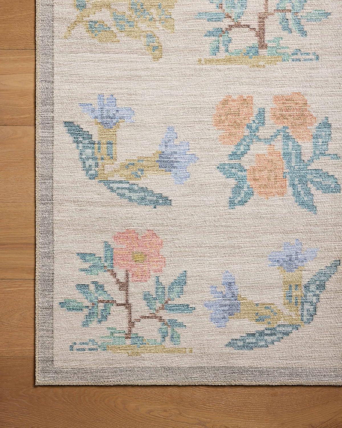 image:imageLoloi Rifle Paper Co Rosa Collection RSA02 Sky 76 x 96 Area RugCream