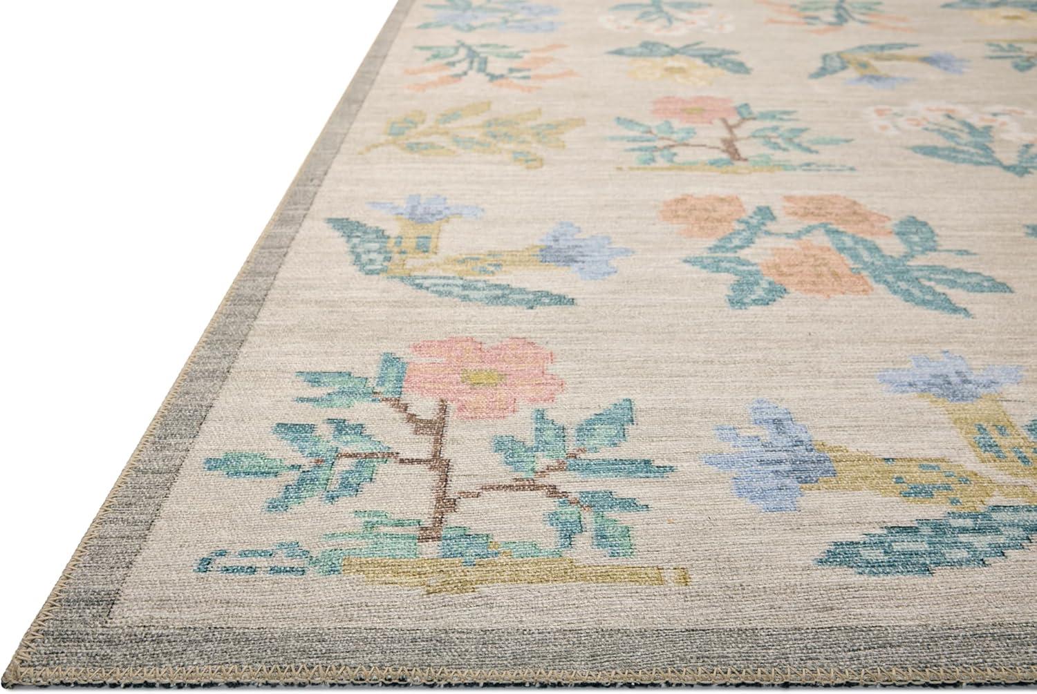 image:imageLoloi Rifle Paper Co Rosa Collection RSA02 Sky 76 x 96 Area RugCream