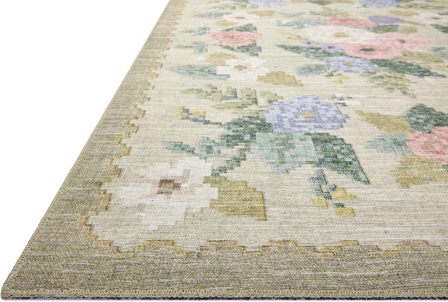image:imageLoloi Rifle Paper Co Rosa Collection RSA02 Sky 76 x 96 Area RugCreamMulti