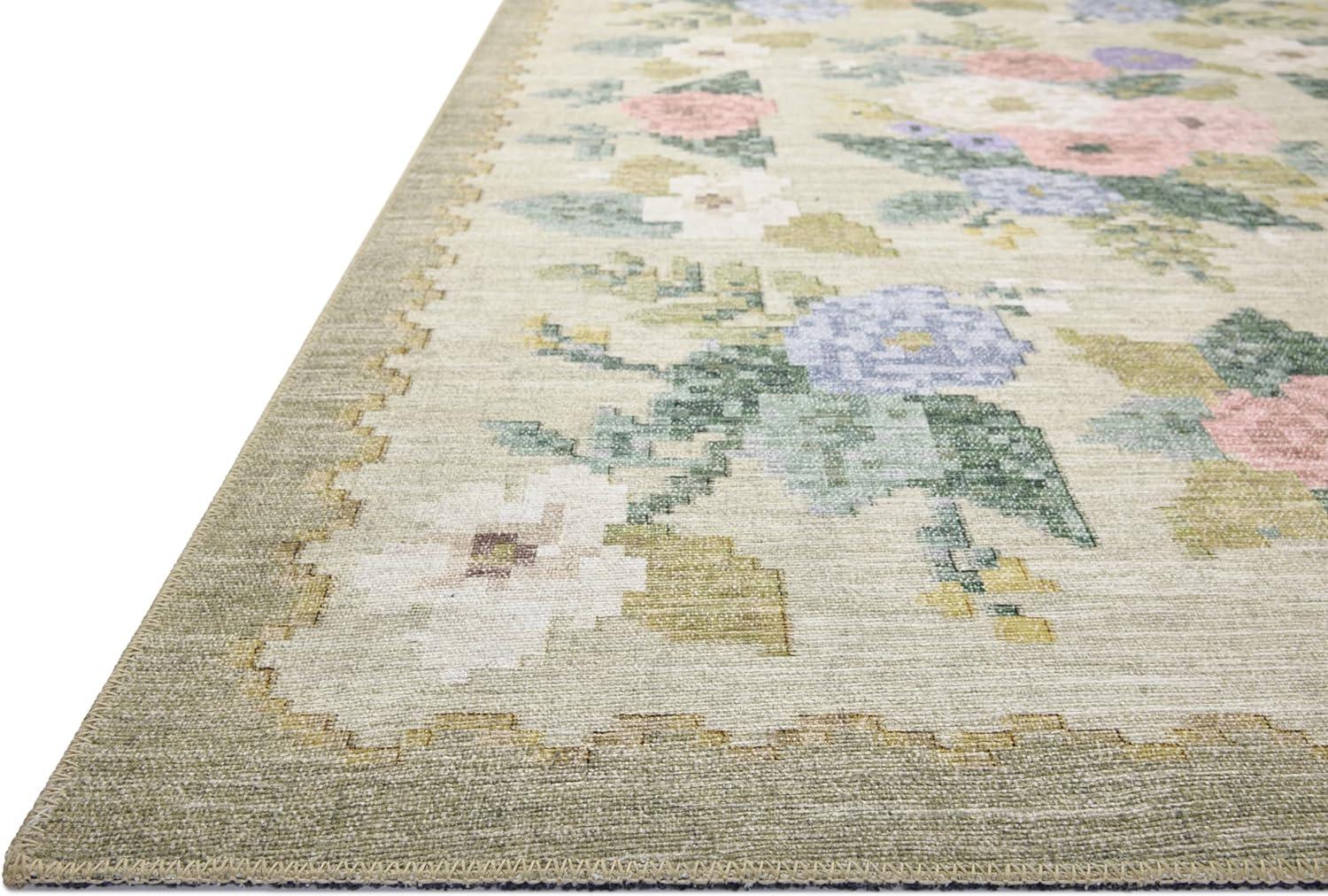 image:imageLoloi Rifle Paper Co Rosa Collection RSA02 Sky 76 x 96 Area RugCreamMulti