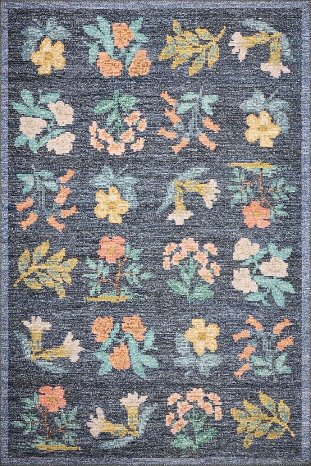 image:imageLoloi Rifle Paper Co Rosa Collection RSA02 Sky 76 x 96 Area RugNavy