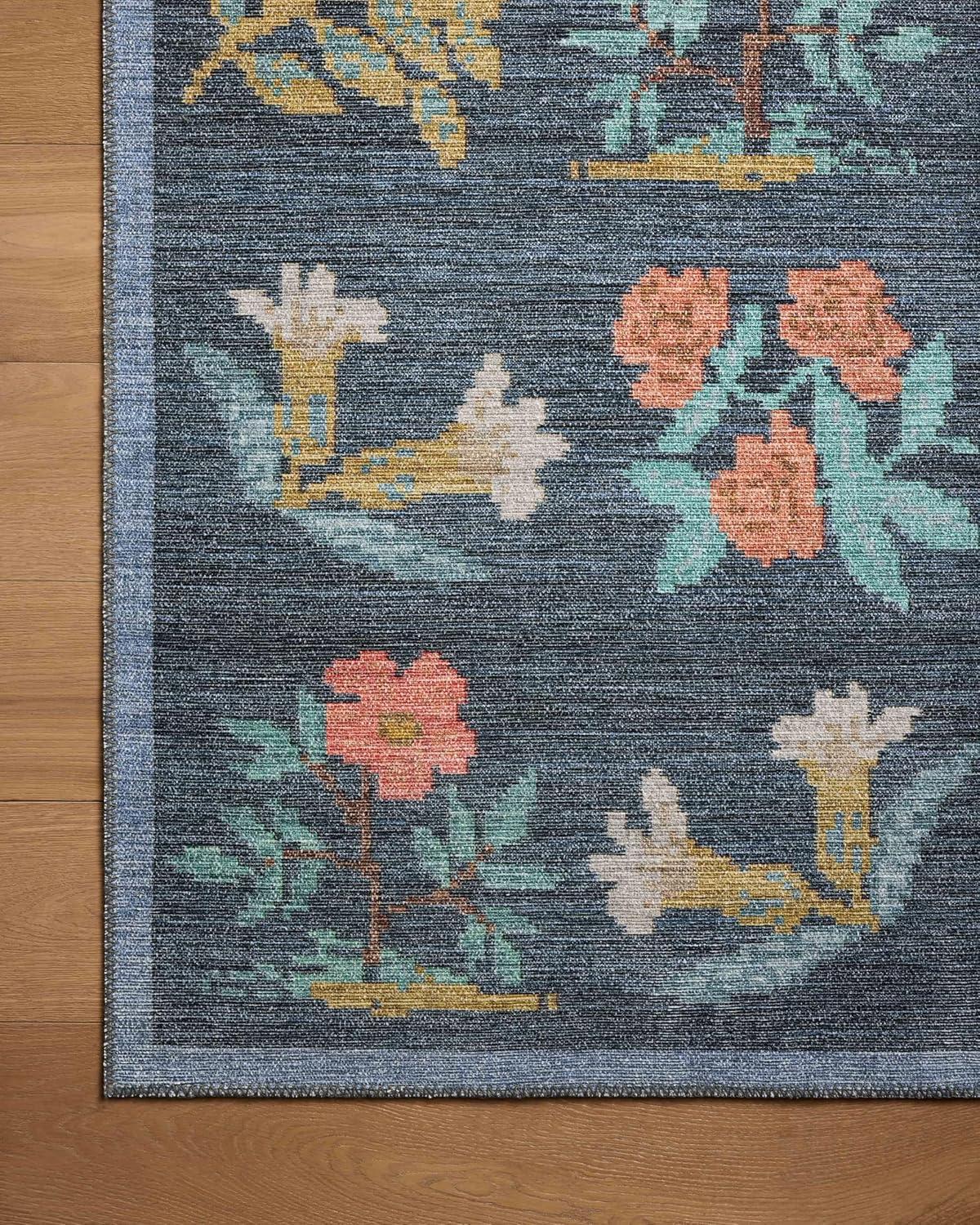 image:imageLoloi Rifle Paper Co Rosa Collection RSA02 Sky 76 x 96 Area RugNavy