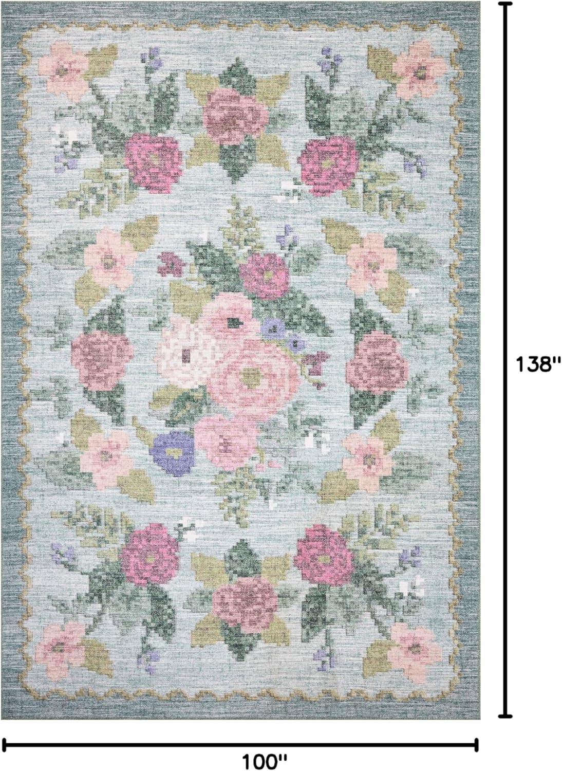 image:imageLoloi Rifle Paper Co Rosa Collection RSA02 Sky 76 x 96 Area RugSky