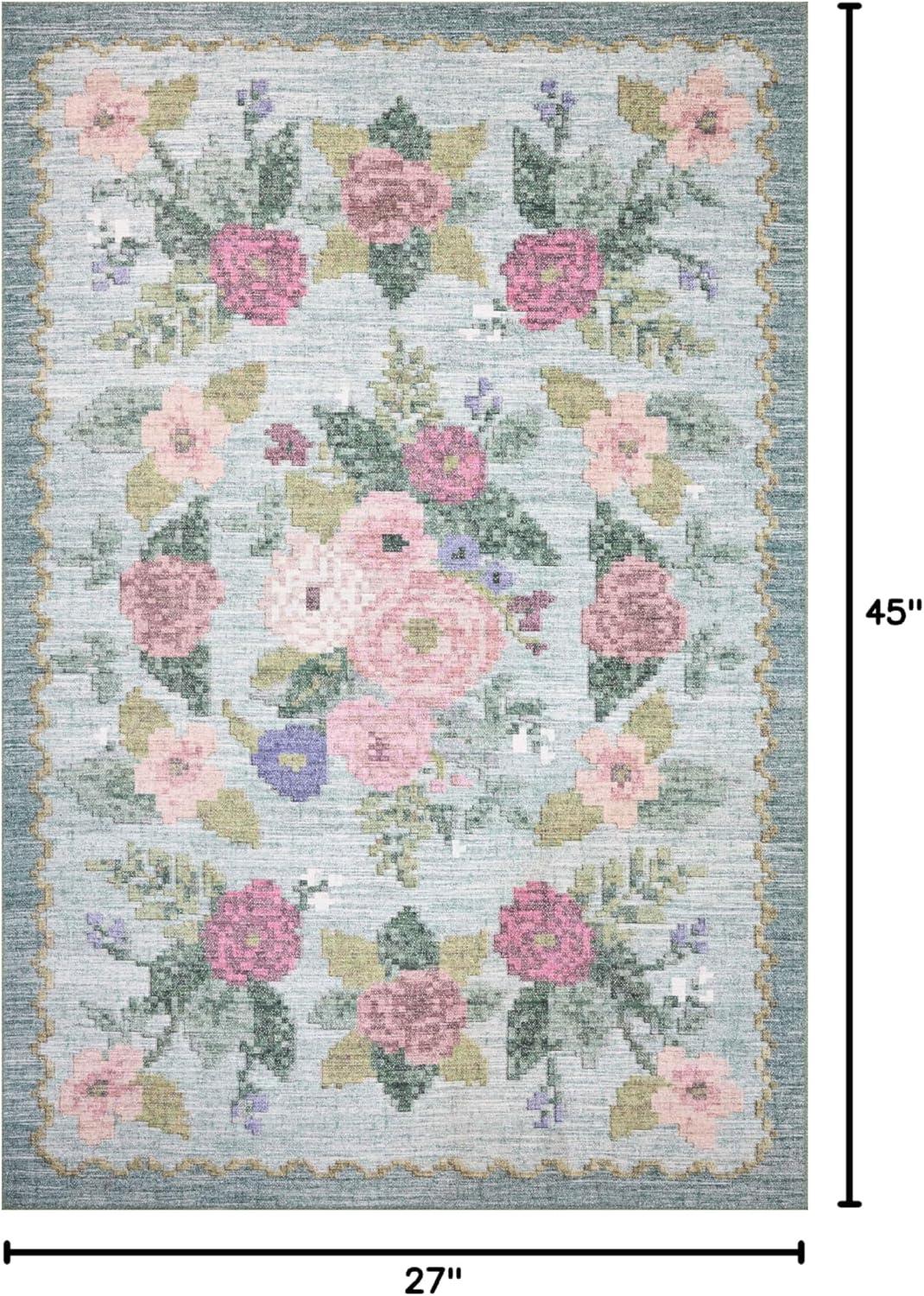 image:imageLoloi Rifle Paper Co Rosa Collection RSA02 Sky 76 x 96 Area RugSky