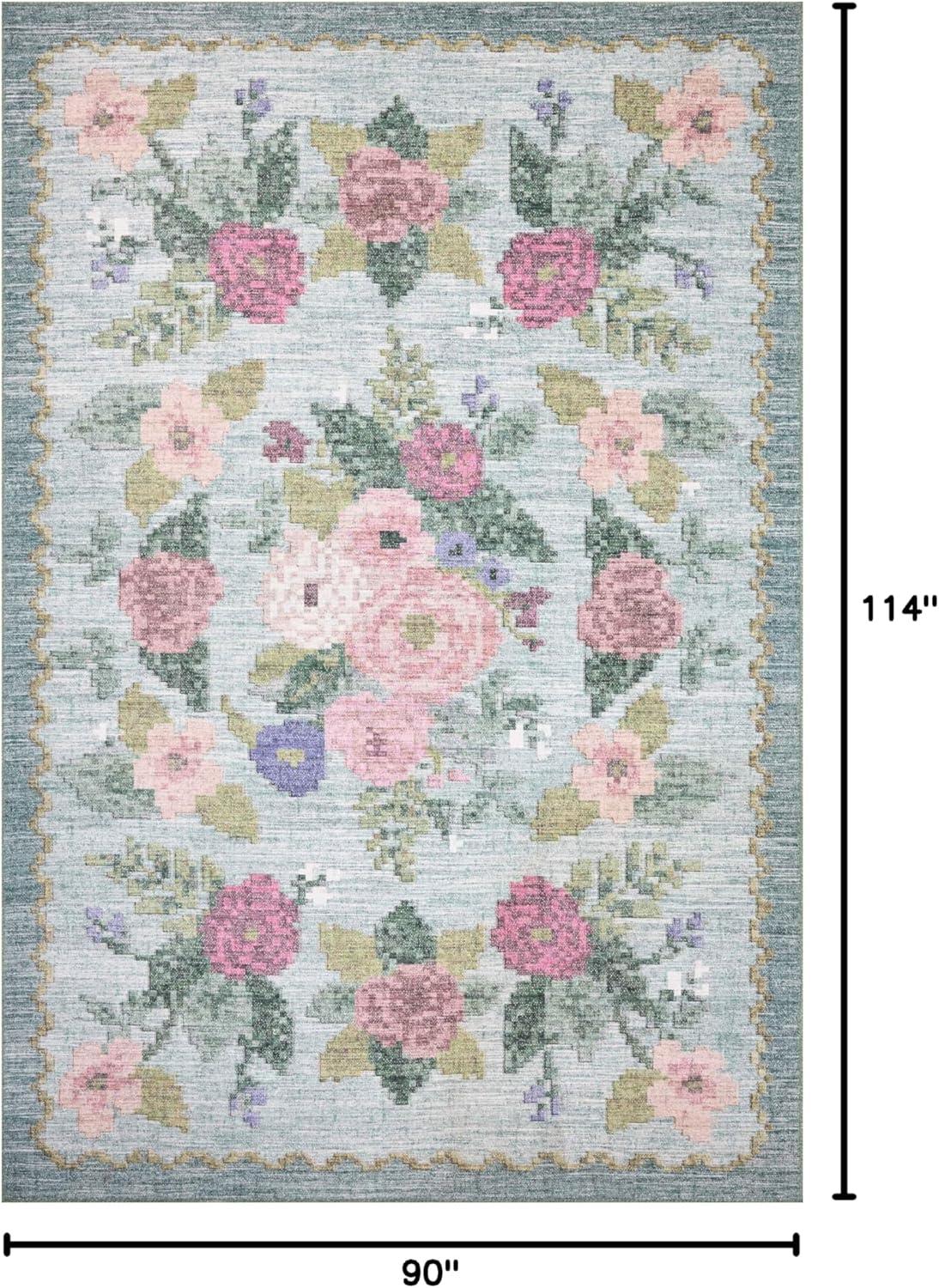 image:imageLoloi Rifle Paper Co Rosa Collection RSA02 Sky 76 x 96 Area RugSky
