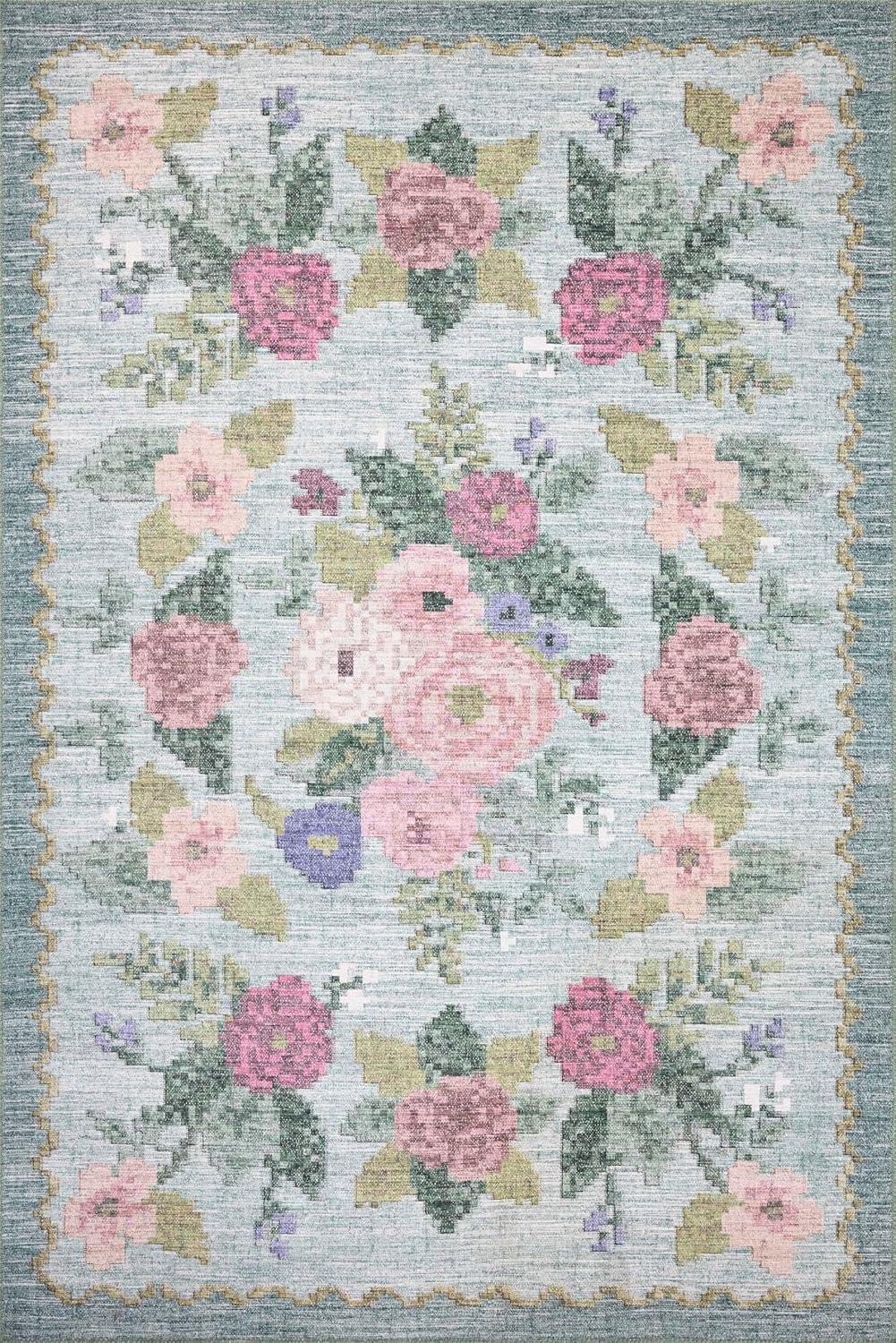 image:imageLoloi Rifle Paper Co Rosa Collection RSA02 Sky 76 x 96 Area RugSky