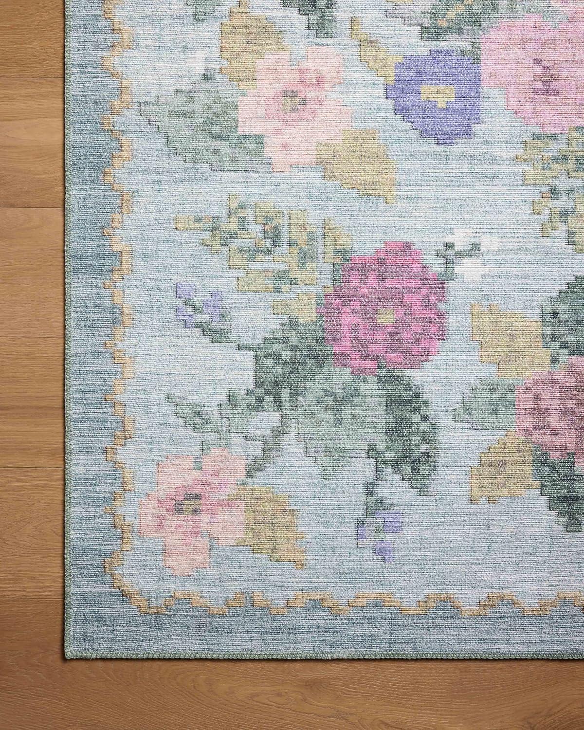 image:imageLoloi Rifle Paper Co Rosa Collection RSA02 Sky 76 x 96 Area RugSky
