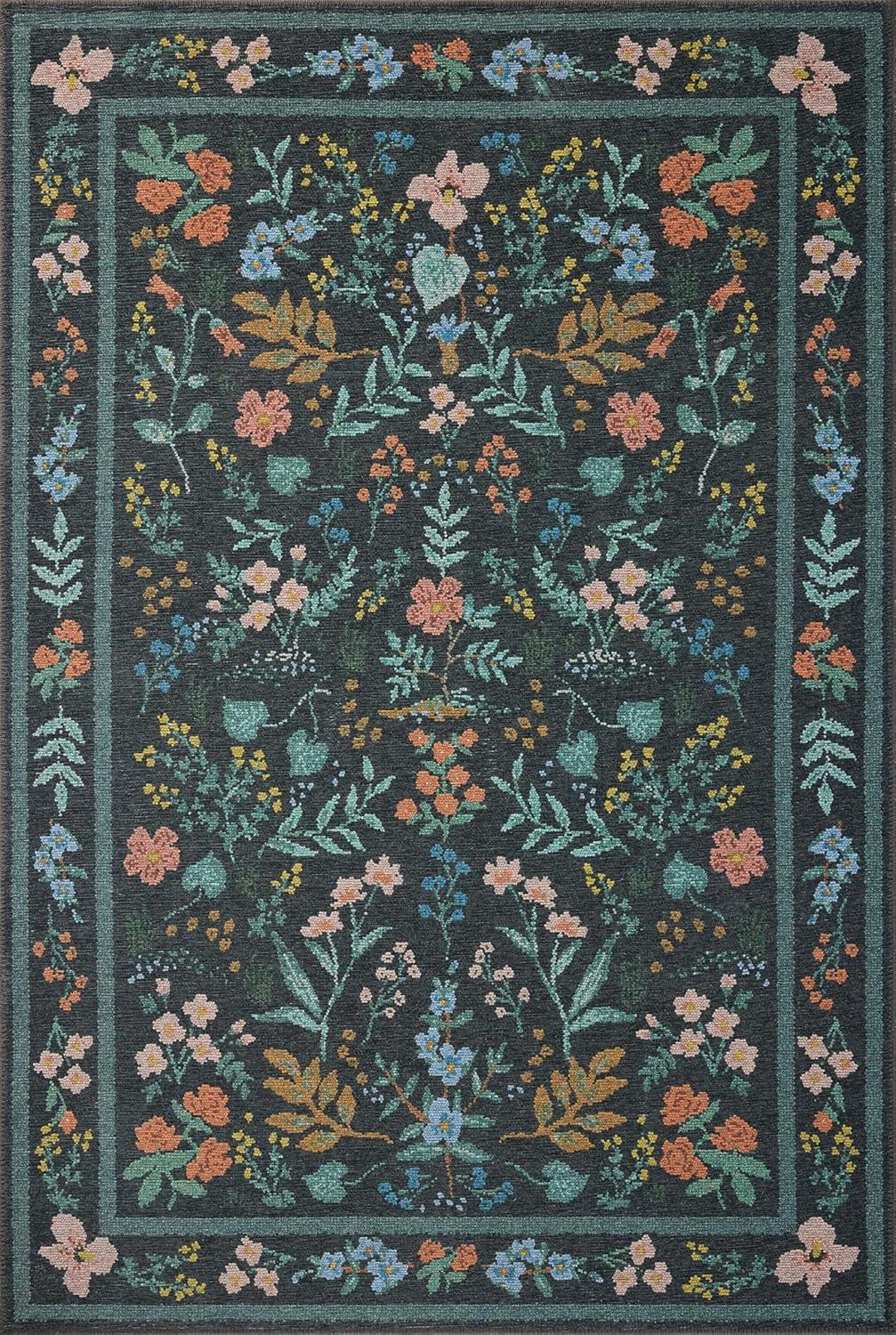 image:imageLoloi Rifle Paper Co Wildwood Collection WWLD02 Navy 26 x 76 Runner RugCharcoal
