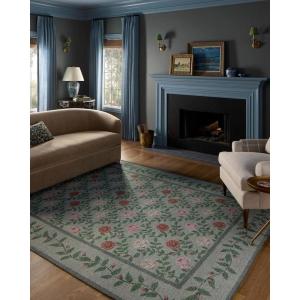 Loloi Rifle Paper Co. Wildwood Collection WWLD-02 Navy 2′-6″ x 7′-6″ Runner Rug(Green)
