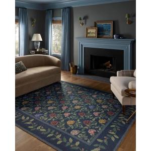 Loloi Rifle Paper Co. Wildwood Collection WWLD-02 Navy 2′-6″ x 7′-6″ Runner Rug(Navy)