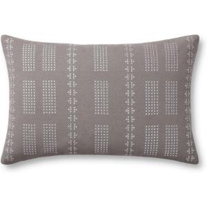 Loloi Jean Stoffer x William Collection PJS0007 Grey 13” x 21” Cover Only Pillow(Grey)