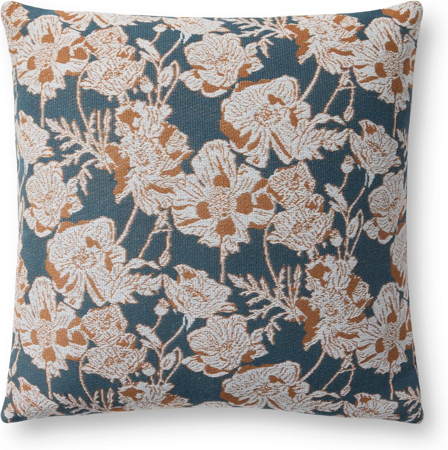 image:imageLoloi Chris Loves Julia Matilda Collection PCJ0031 OliveOrange 18 x 18 Cover wDown PillowBlue Orange