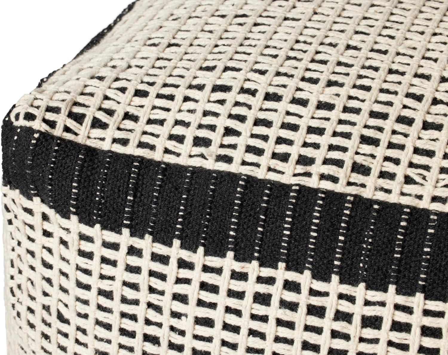 image:imageLoloi II LPF0040 BlackIvory 18 W x 18 D x 18 H Pouf