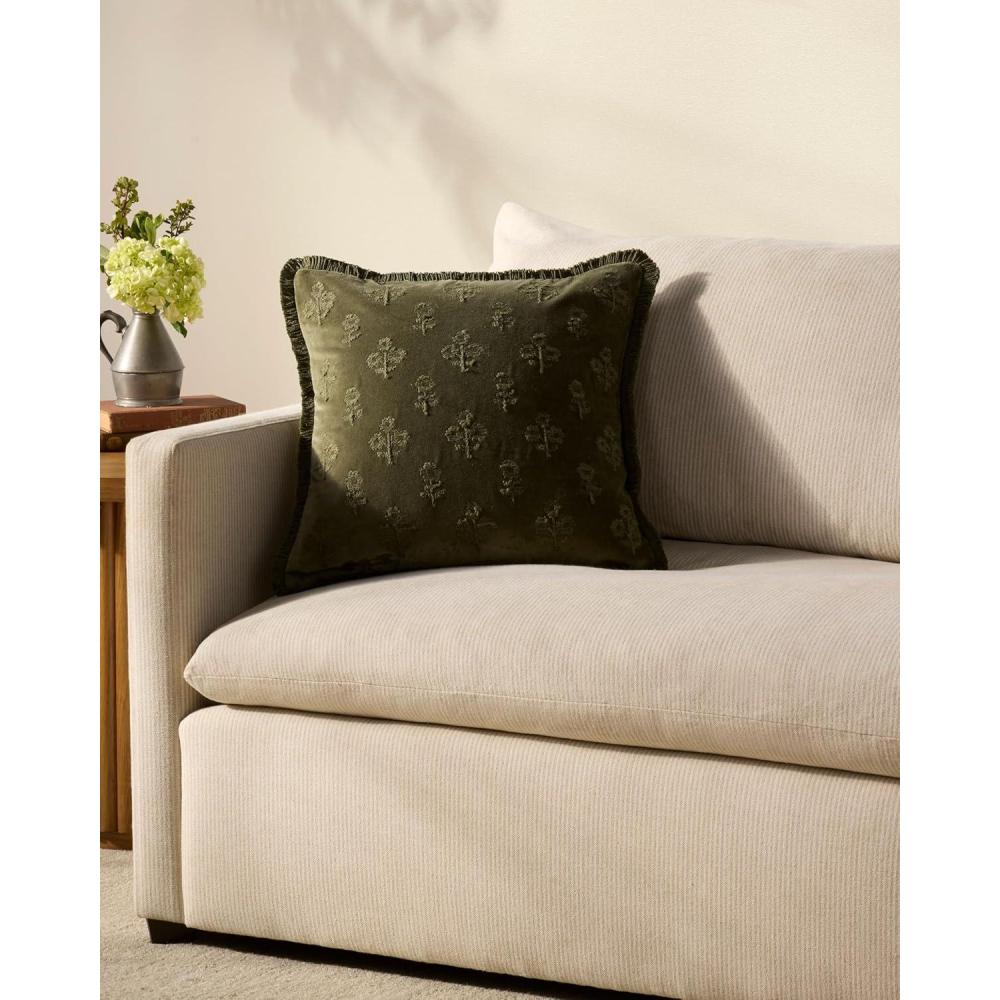image:imageLoloi Chris Loves Julia Darla Collection PCJ0025 Olive 18 x 18 Cover wPoly PillowOlive