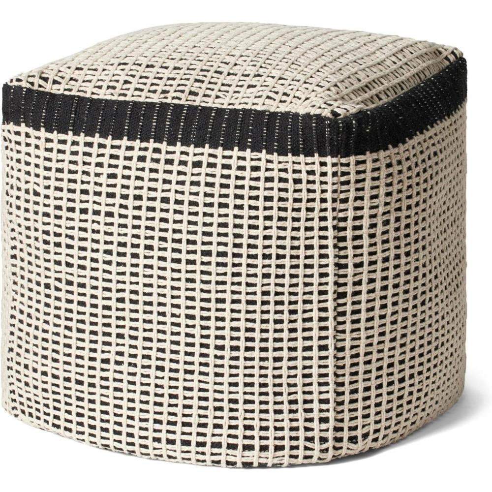 image:imageLoloi II LPF0040 BlackIvory 18 W x 18 D x 18 H Pouf