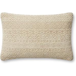 Loloi Angela Rose x Henderson Collection PAR0010 Sand/Ivory 13” x 21” Cover w/Poly Pillow(Sand / Ivory)