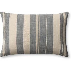 Loloi Angela Rose x Mia Collection PAR0014 Ivory/Denim 13” x 21” Cover w/Down Pillow(Ivory / Denim)