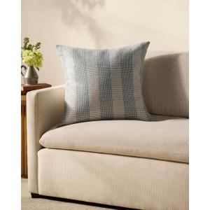 Loloi Chris Loves Julia Auggie Collection PCJ0021 Blue/White 22” x 22” Cover w/Poly Pillow(Blue / White)