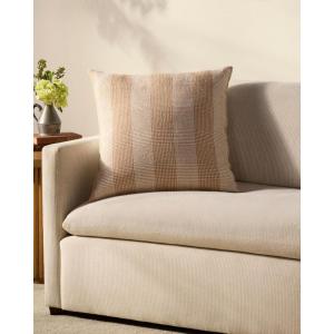Loloi Chris Loves Julia Auggie Collection PCJ0021 Blue/White 22” x 22” Cover w/Poly Pillow(Orange / White)