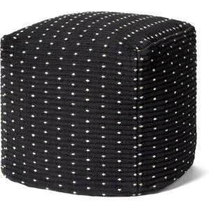 Loloi II LPF0039 Black 18” W x 18” D x 18” H Pouf