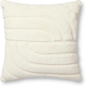 Loloi PLL0110 Ivory 22” x 22” Cover w/Poly Pillow(Ivory)