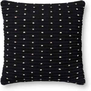 Loloi PLL0118 Black 18” x 18” Cover Only Pillow(Black)