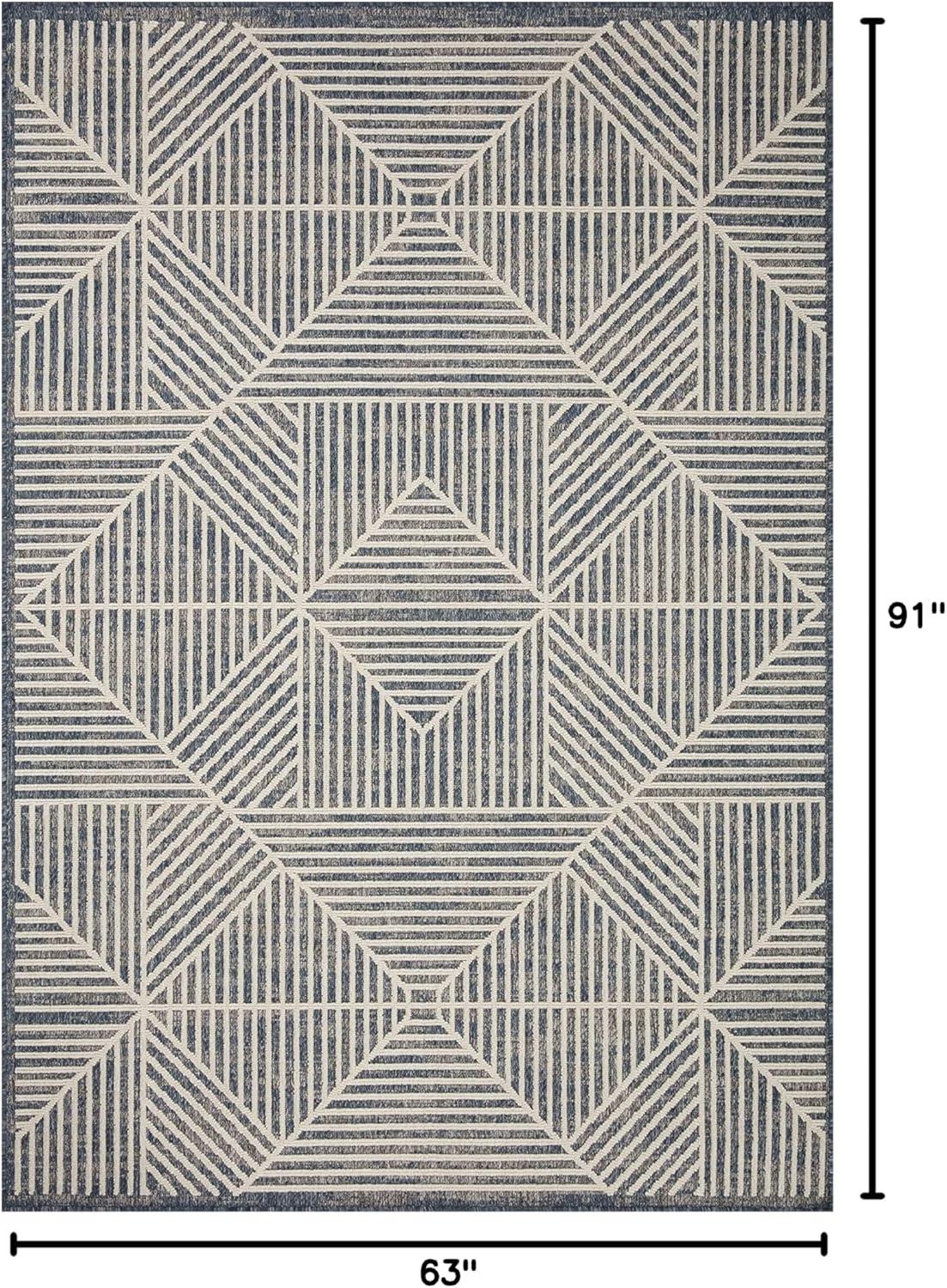 image:imageLoloi Rainier Collection RAI03 NaturalIvory 53 x 77 Area RugDenim Cream