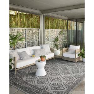 Loloi Rainier Collection RAI-03 Natural/Ivory 5′-3″ x 7′-7″ Area Rug(Grey / Charcoal)