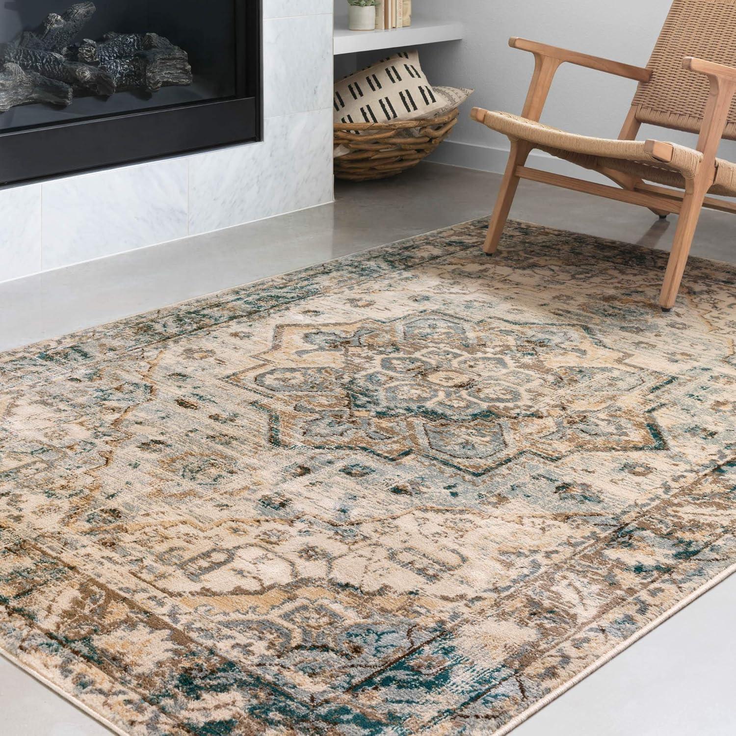 image:imageLoloi Isadora Collection ISA06 LagoonMulti 80 x 100 Area RugOatmeal Bark