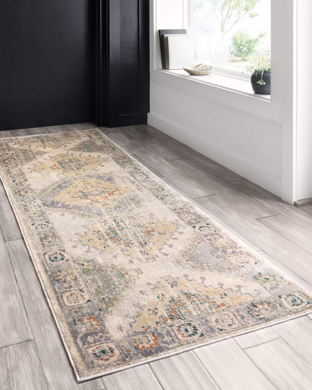 image:imageLoloi Isadora Collection ISA06 LagoonMulti 80 x 100 Area RugOatmeal Silver