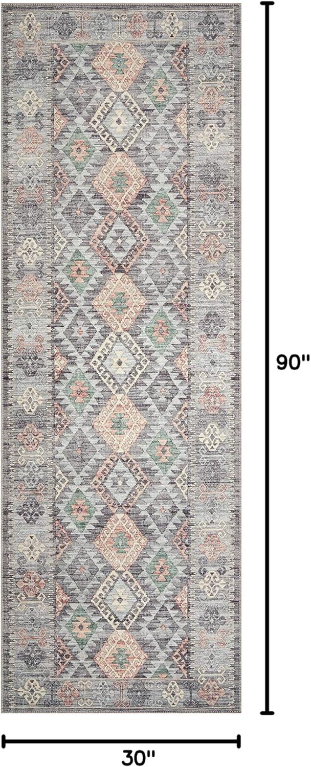 image:imageLoloi Zion Collection ZIO05 RedMulti 76 x 96 Area RugGrey Multi