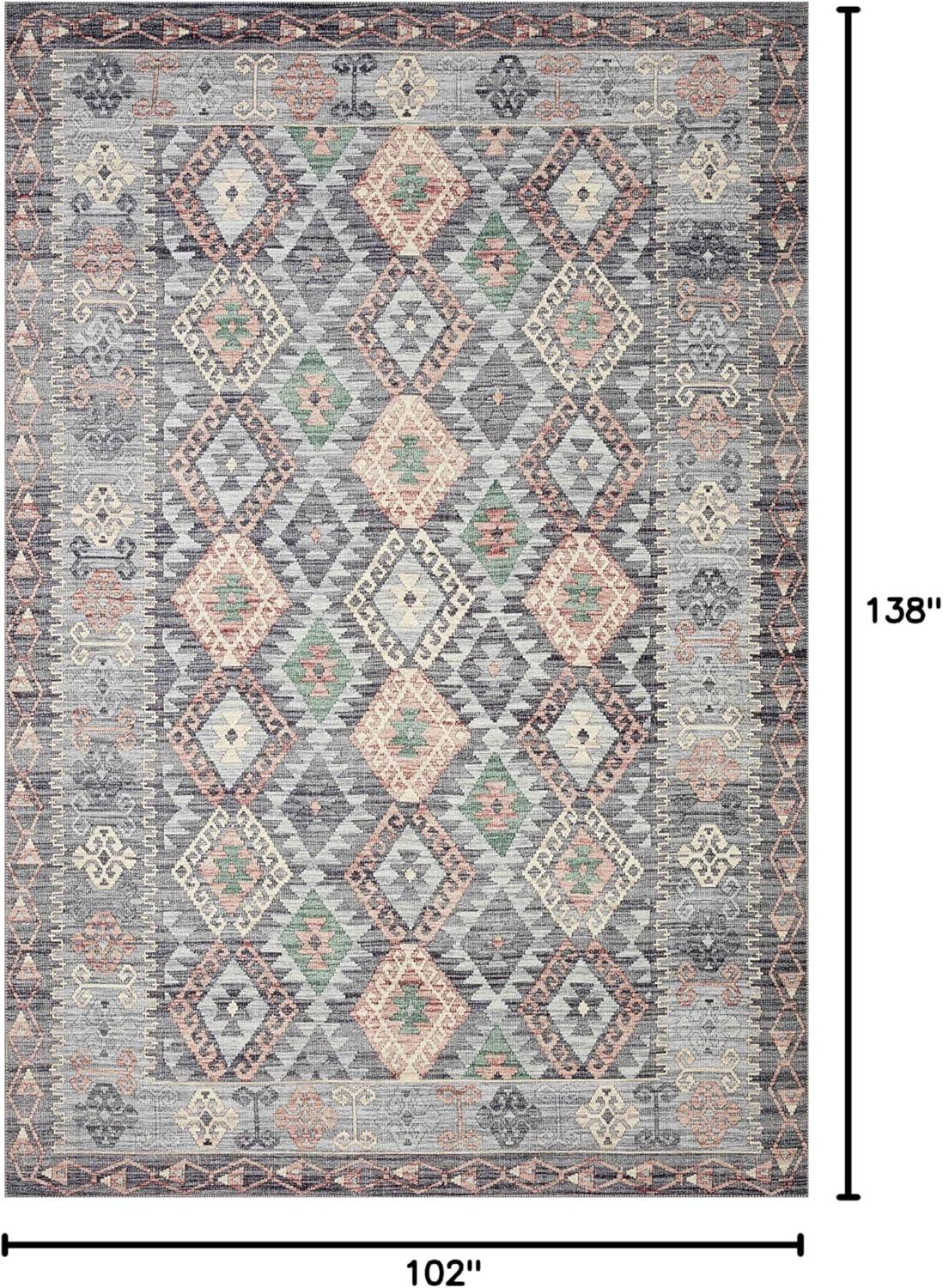 image:imageLoloi Zion Collection ZIO05 RedMulti 76 x 96 Area RugGrey Multi